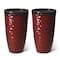 Glitzhome® 23.75" Eco-Friendly Honeycomb Textured Red Tall Plastic Planters, 2ct.